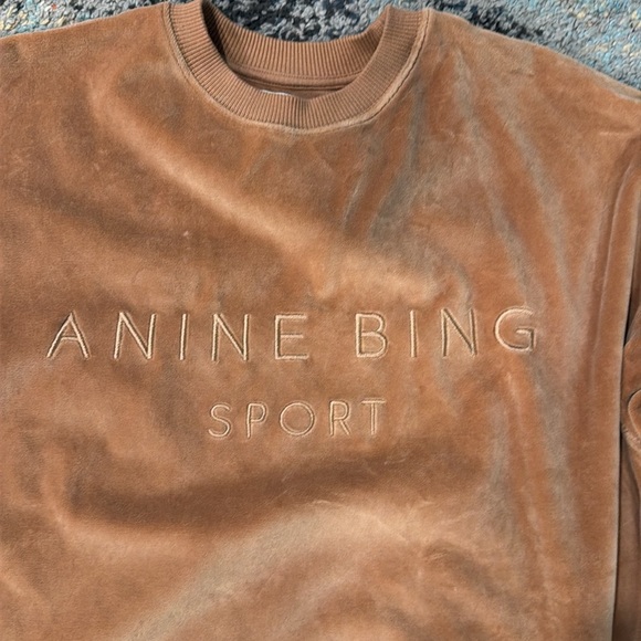 Anine Bing Sport Evan Velour Sweatshirt. Size Small - Picture 5 of 9